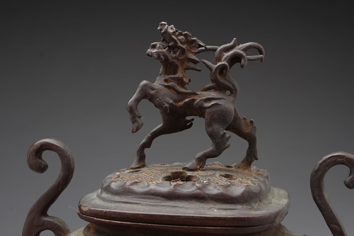 高岡銅器 獅子香炉 二上常太郎（号 元威） 香炉 二上元威 高岡銅器