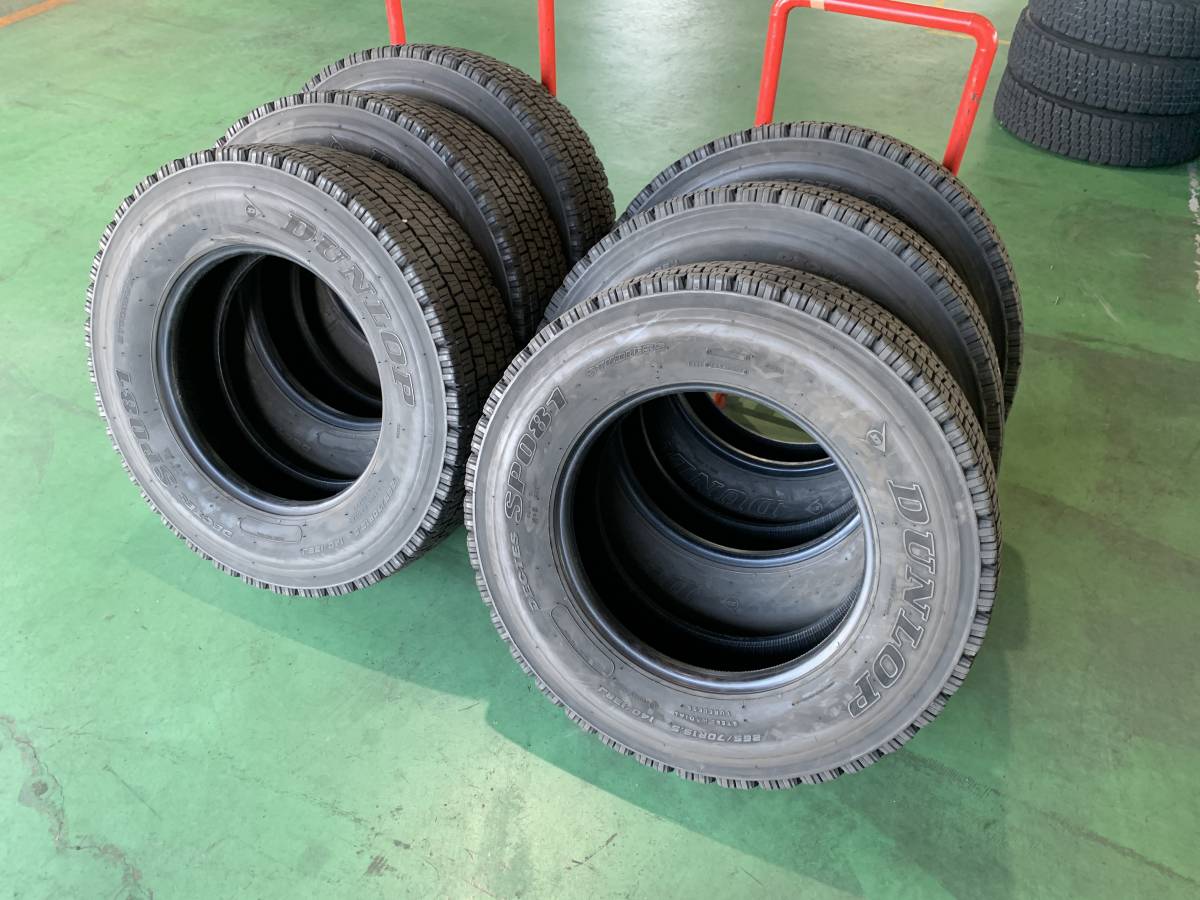 D20-3-10③ ☆265/70R19.5 2020年製 13-12mm 6本セット！ SP081　中古（ダンロップ スタッドレス） k270