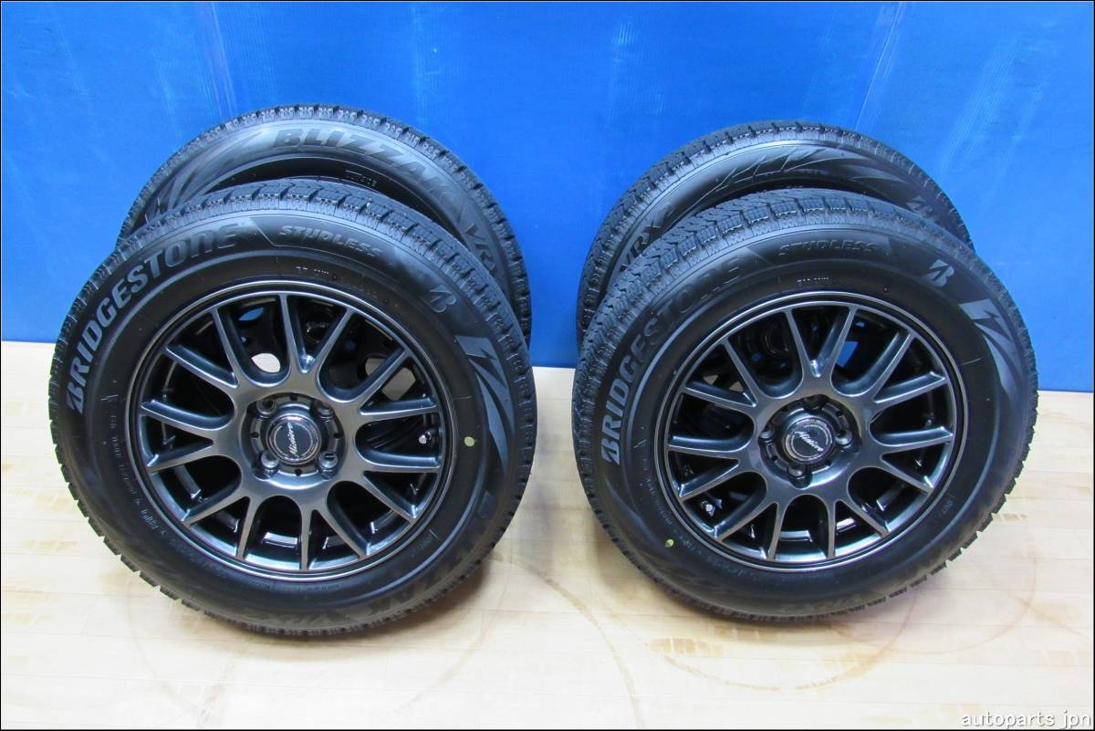 ★5355★ブリヂストン・165/70R14スタッドレス・VRX2・MISTIERE 14×5.5・穴4・ET45・PCD100・社外アルミホイール4本セット★