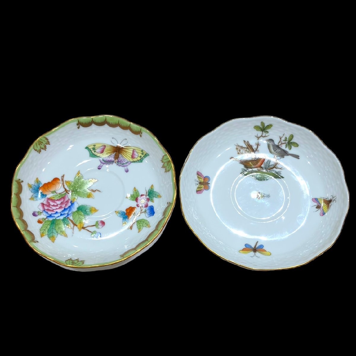 心A02356☆HEREND ヘレンド ロスチャイルドバード 花瓶 ⁄ ラッパ型