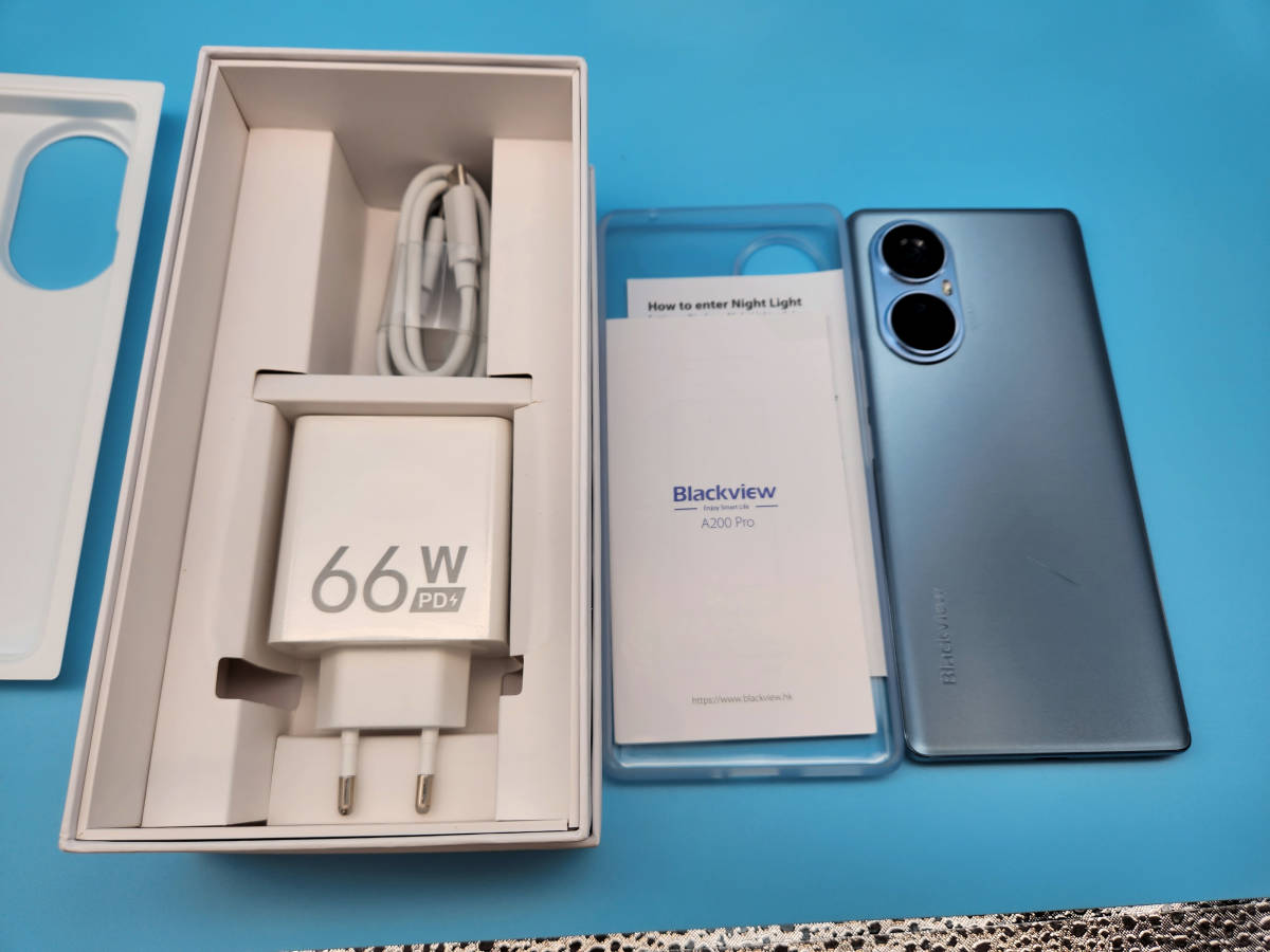 美品/使用1日程度「Blackview A200 Pro」Helio G99/ブルー/6.67 AMOLED 