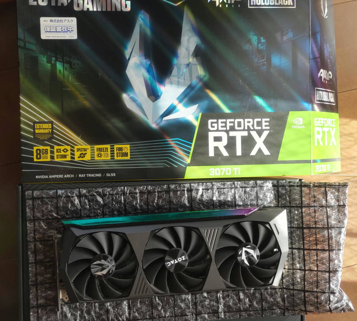 【動作保証・送料無料】RTX3070Ti ZOTAC GAMING AMP HOLOBLACK GEFORCE RTX3070Ti 8GB　NVIDIA