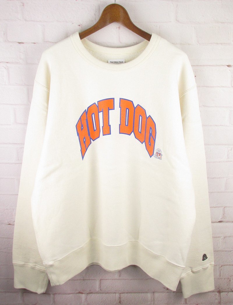 FW22563 TACOMA FUJI RECORDS タコマフジレコード スウェット HOTDOG XL 未使用 アイボリー系