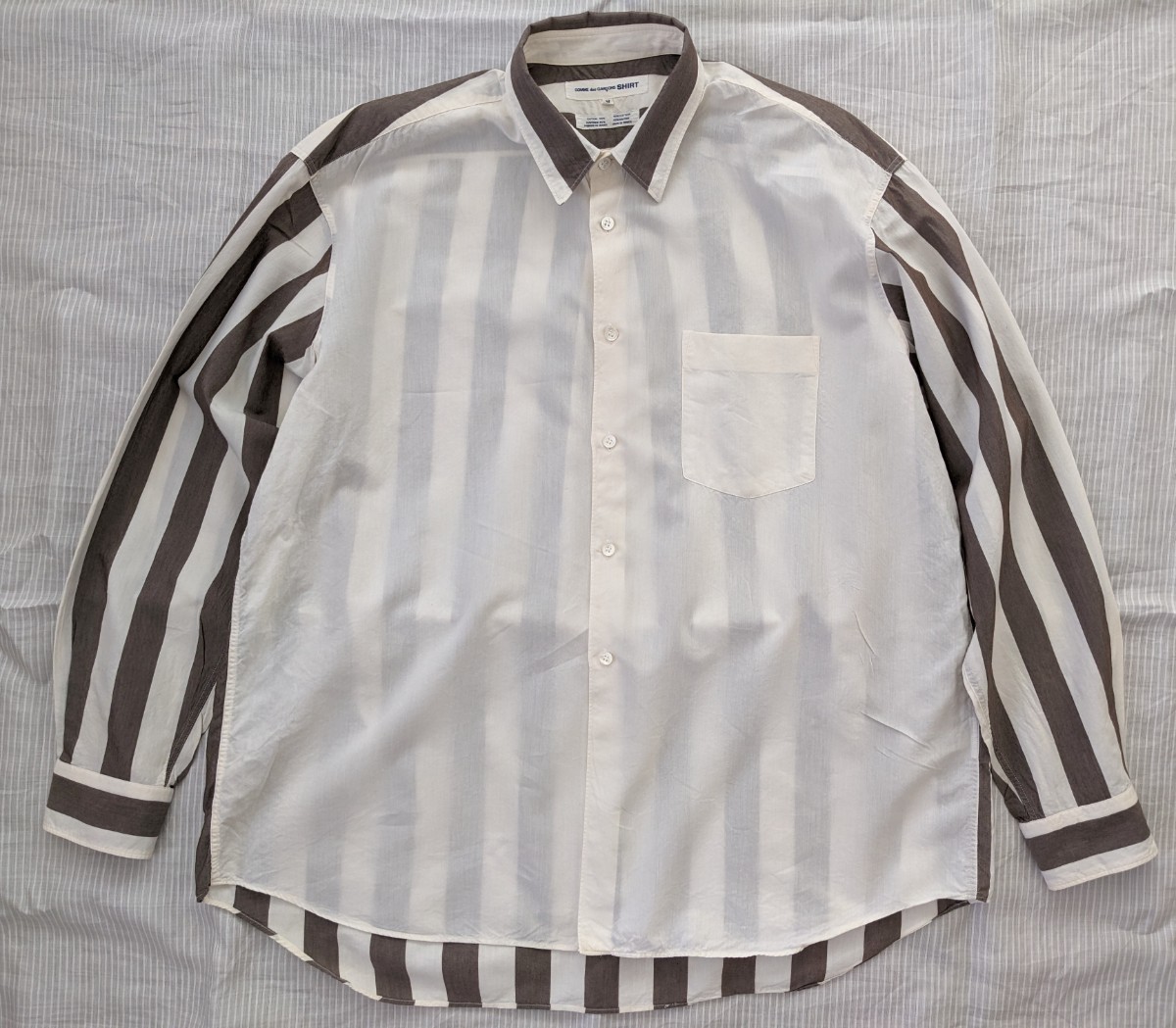 80s 90s 初期 コムデギャルソンシャツ 囚人 ボーダーシャツ M 品質表示  