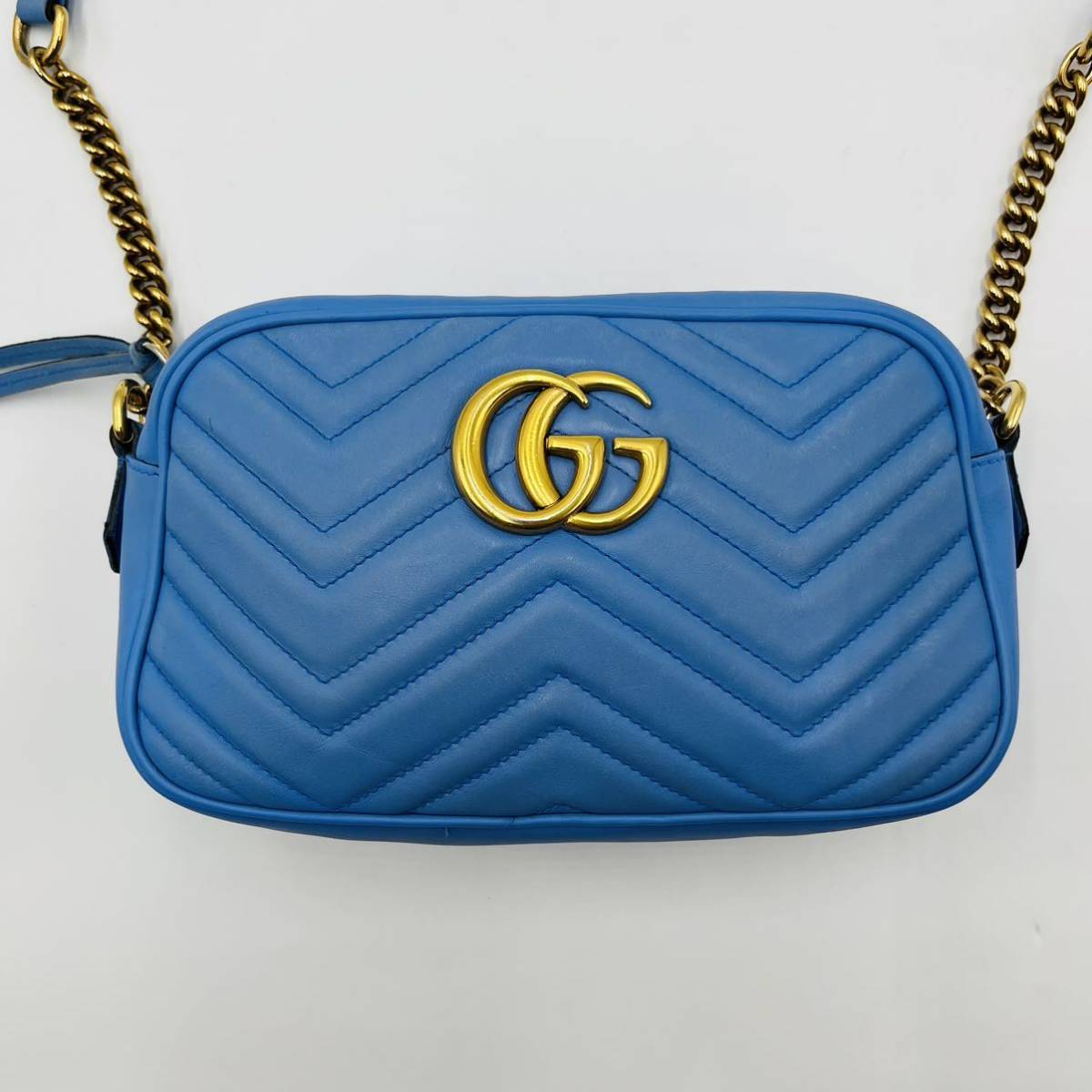 1円《美品》GUCCI グッチ GG マーモント キルティング チェーン 