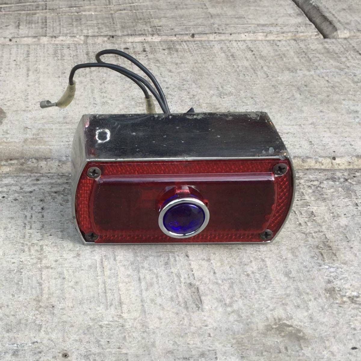 70s スクエア チョッパー テール ランプ ライト ブルードット DSC 