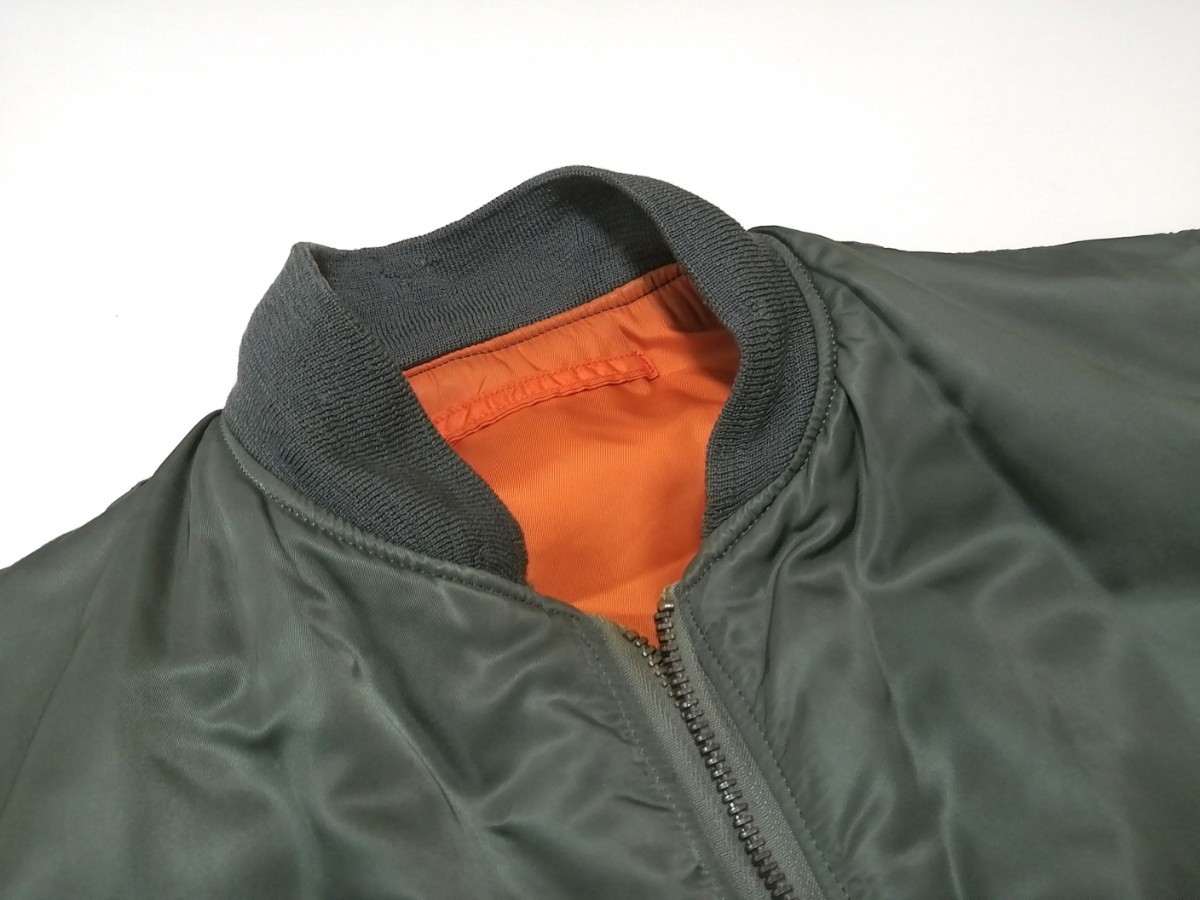 希少 極上 70s 米軍 実物 MA-1 縦ステッチ 76年 GREENBRIER LARGE 