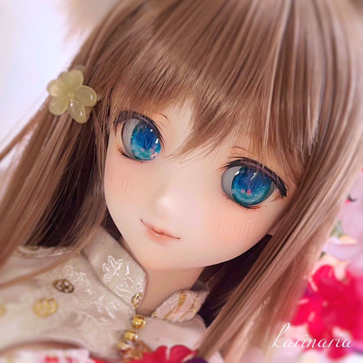 DDH-09ヘッド セミホワイト肌 カスタムヘッド 自作アイ 32 ※難あり 
