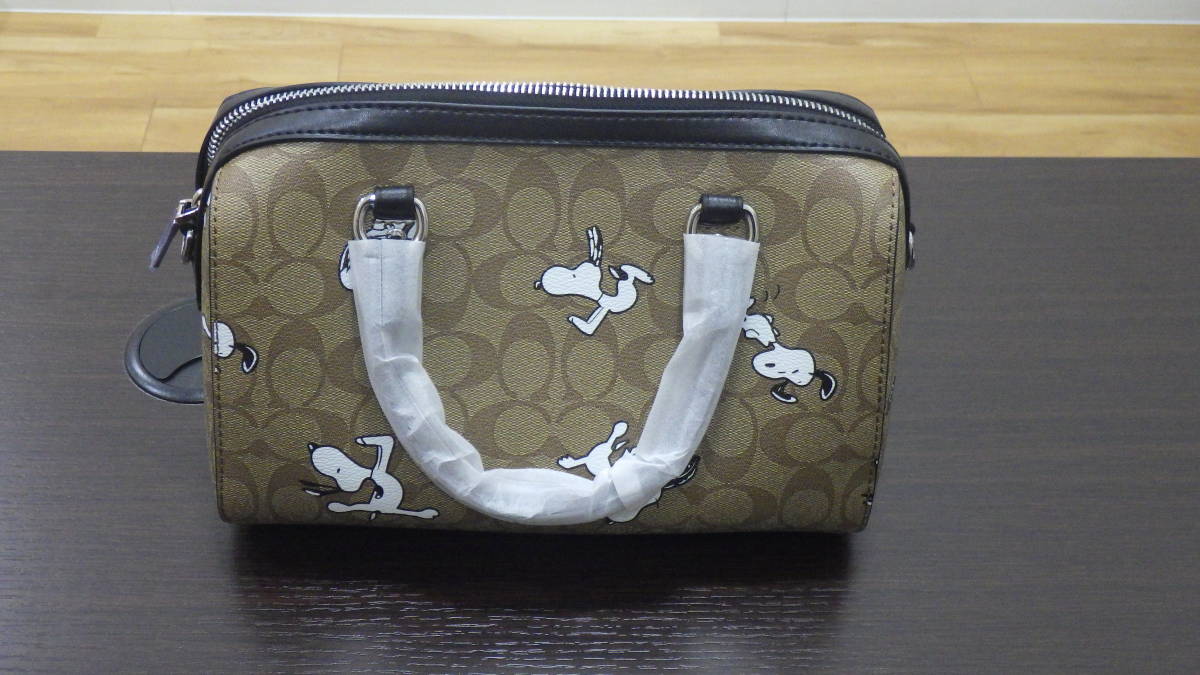 スヌーピー コーチ ミニボストン COACH - 2WAY メルカリ ブラウン ミニ 