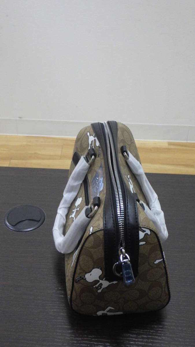 スヌーピー コーチ ミニボストン COACH - 2WAY メルカリ ブラウン ミニ