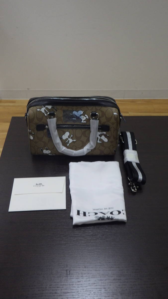 スヌーピー コーチ ミニボストン COACH - 2WAY メルカリ ブラウン ミニ 