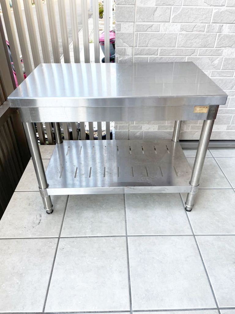 送料無料 オールステンレス作業台 2段 耐荷重約180kg 約幅700×奥行600