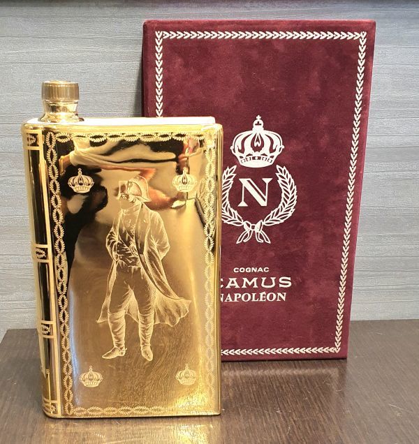 ◇1円～ カミュ ナポレオン ブック型 ゴールド 陶器ボトル コニャック