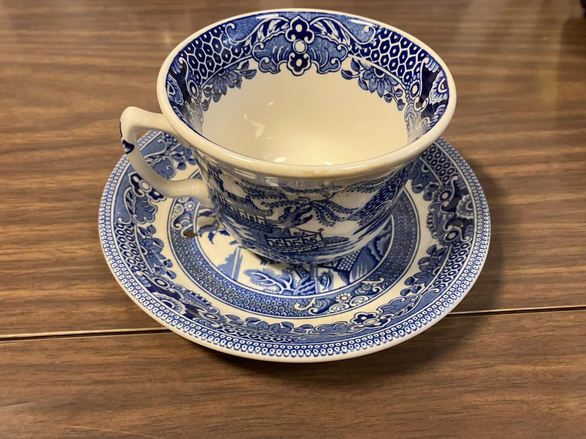 【大得価，HOT】 バーレイ Burleigh Torquay Blue Willow トーキーブルーウィロー カップ&ソーサー(コーヒー、ティー兼用)｜売買されたオークション情報、yahooの商品情報をアーカイブ公開 - オークファン 茶器