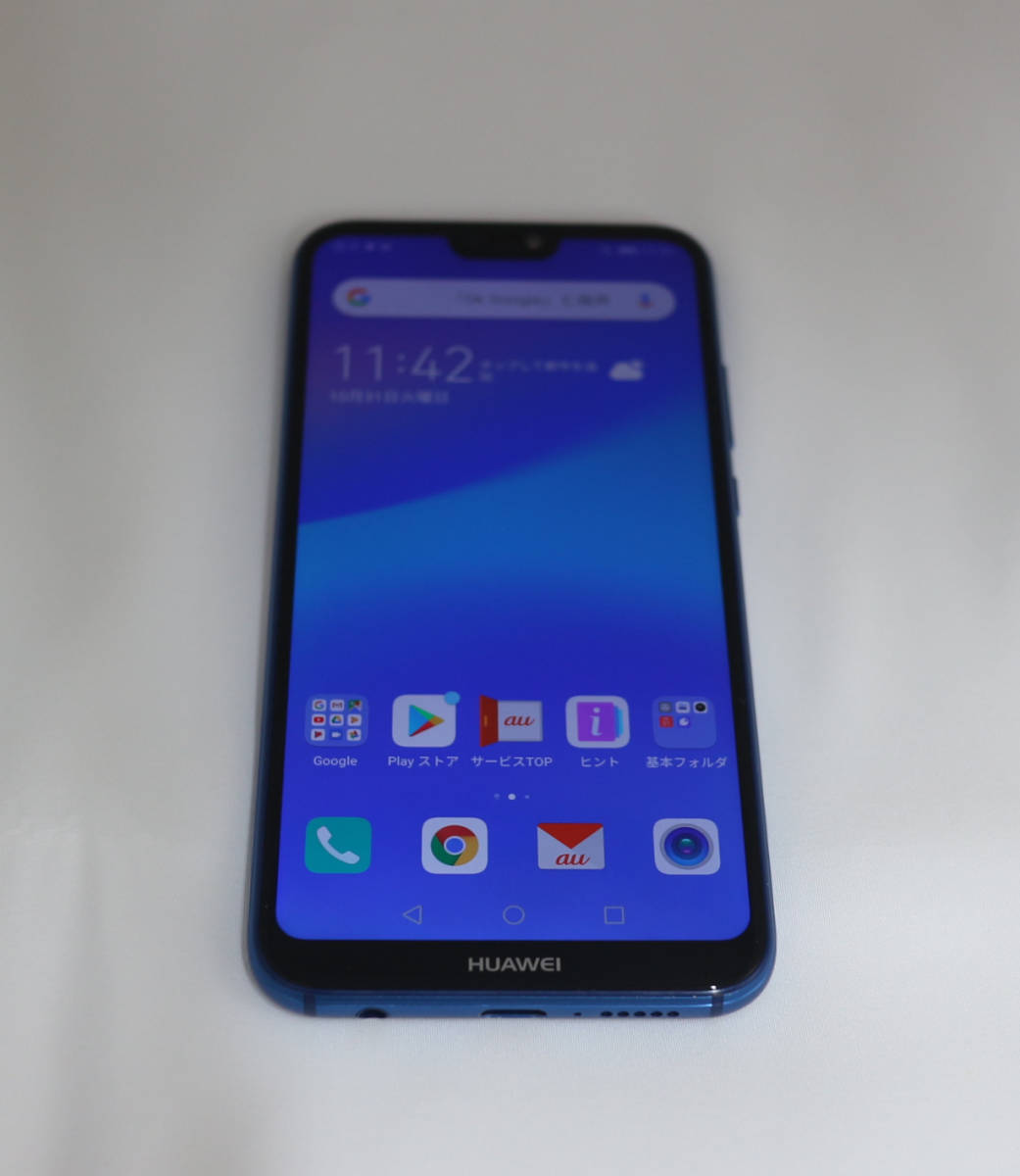 中古安心保証 HUAWEI 良品 HWV32 HUAWEI P20 lite / スマホ / 64GB / クラインブルー / 箱有 / 取 HUAWEI P20 lite ブルー au HWV32
