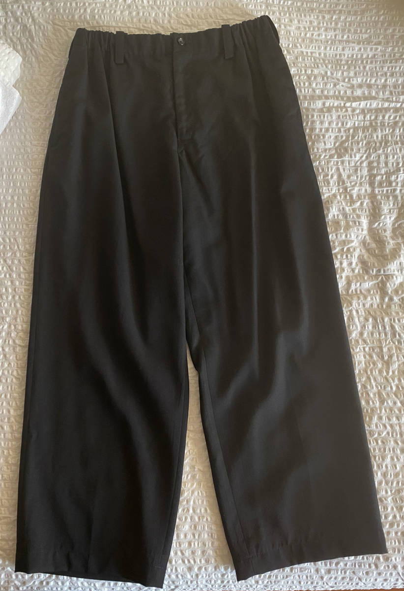 Y's for men ウールギャバウエストゴムワイドパンツ 黒3