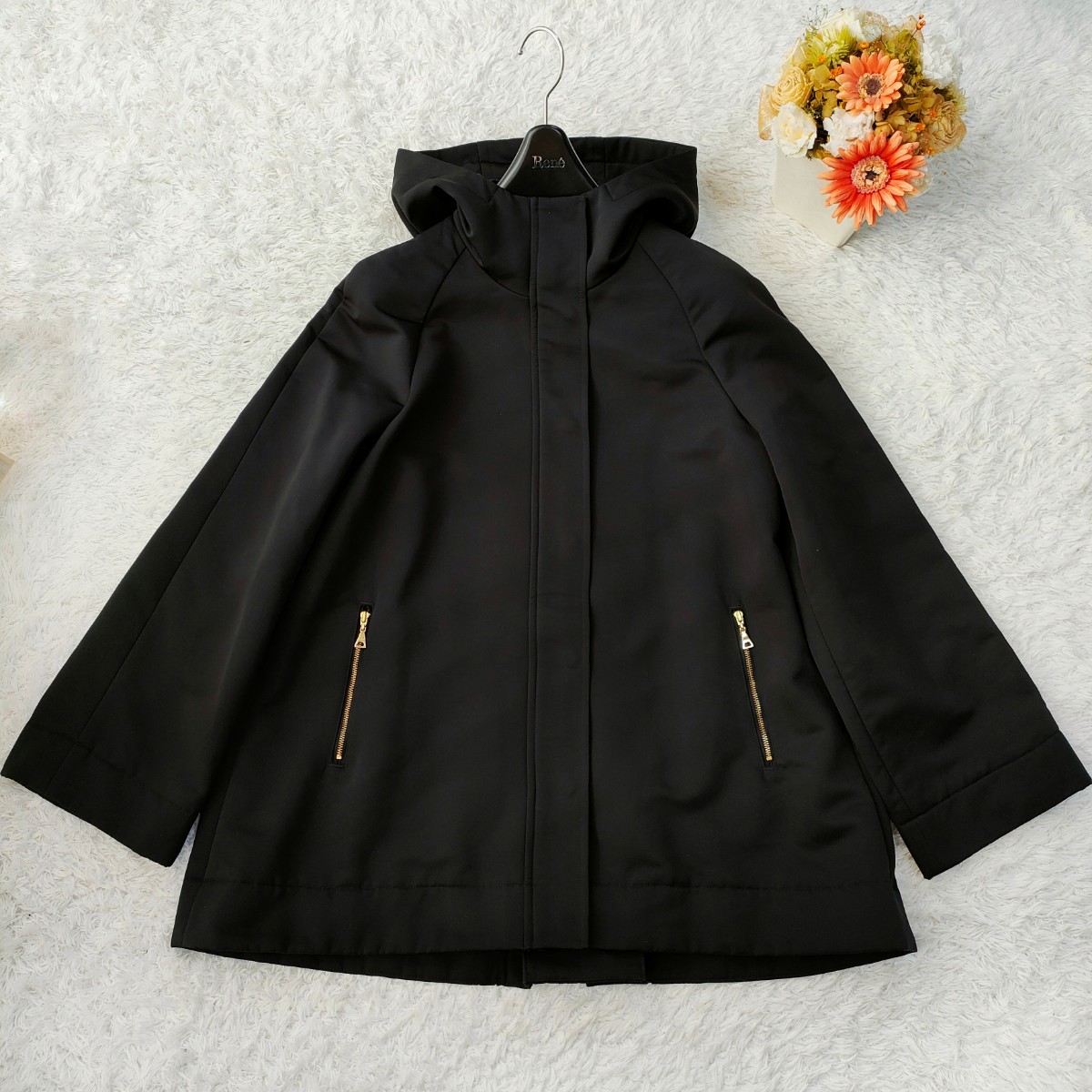 美品 ANAYI アナイ シャンブレータフタフードジャケット マウンテン 
