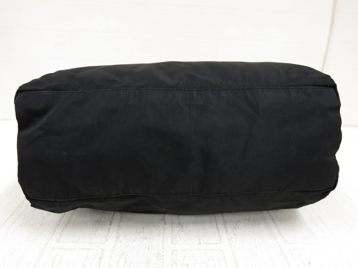PRADA プラダ◆ナイロン◆ハンド トート バッグ◆ブラック シルバー金具◆超美品◆ヴィンテージ◆腕掛け◆N6792