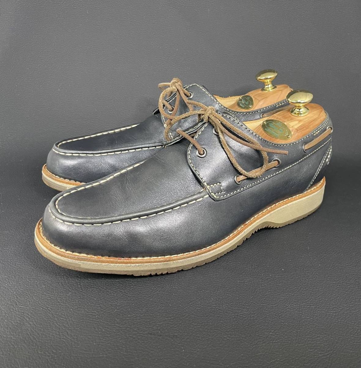 【使用僅美品】REGAL リーガル ★ W352 モカシンシューズ デッキシューズ 25.5 ★ リーガル REGAL デッキシューズ レース 革靴 カジュアル