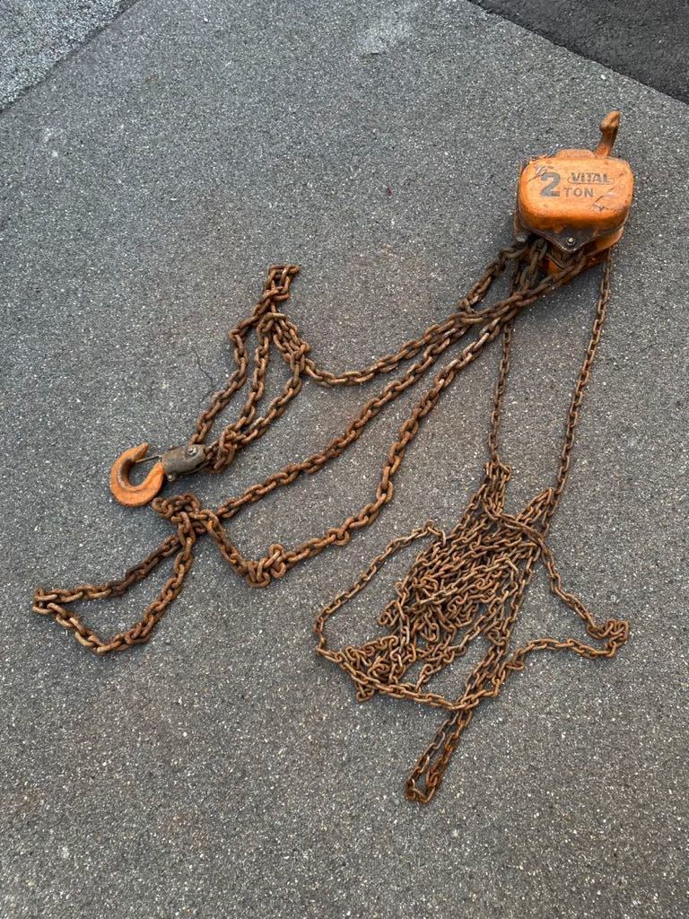 R VITAL 2ton バイタル チェーン ブロック 吊具☆工具 中古