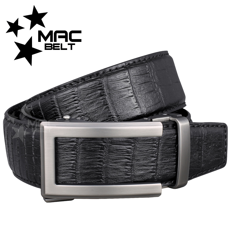 ベルト メンズ 本革 無段階 クロコ 型押し 本革 穴なし 紳士 ビジネス オートロック ブランド おしゃれ MBJC-481gy-BK
