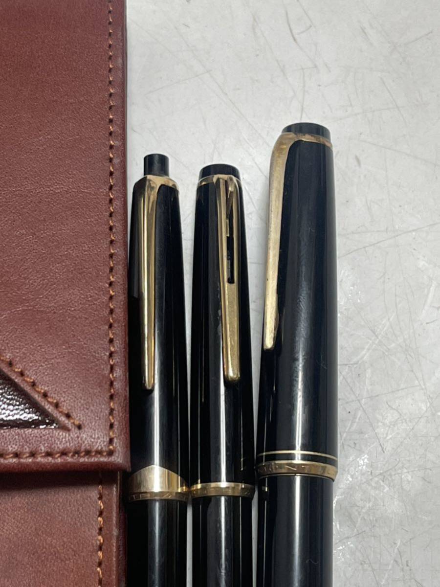 PARKER.万年筆 PARKERボールペン MONTBLANC万年筆3点 ペン先18k万年筆