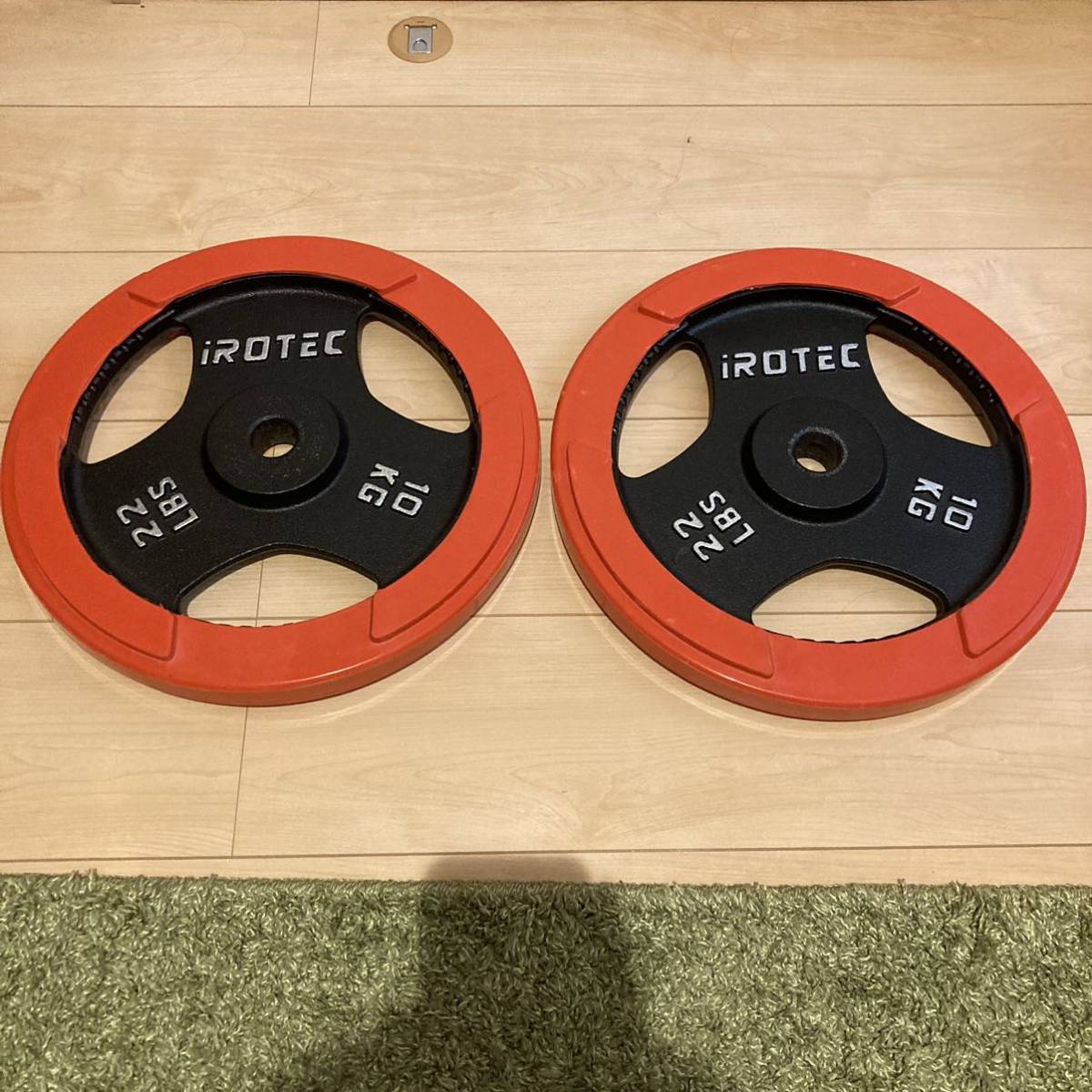 アイロテック オールラバー オリンピック プレート 10KG 2枚 50mm アイロテックと同等 プレー オールラバー仕様オリンピックプレート ト