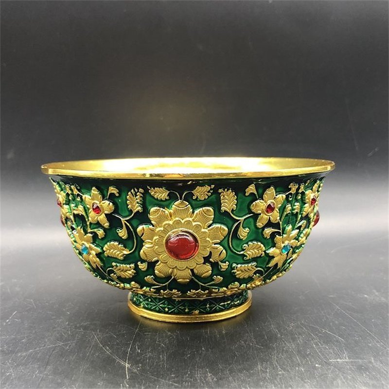 ◇古風堂◇中国・清 乾隆年製 景泰藍花開富貴碗 超絶技巧