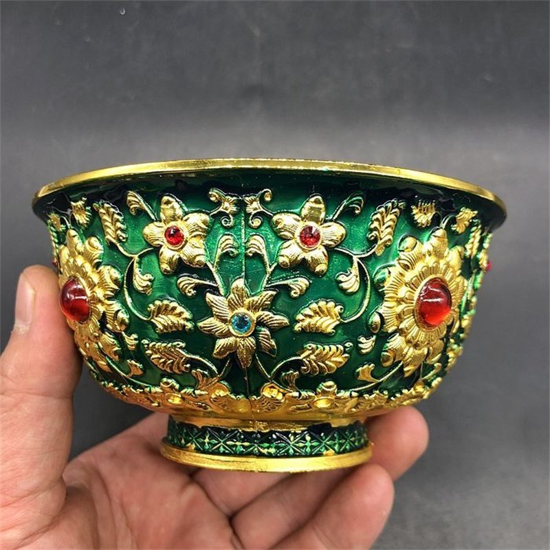 ◇古風堂◇中国・清 乾隆年製 景泰藍花開富貴碗 超絶技巧