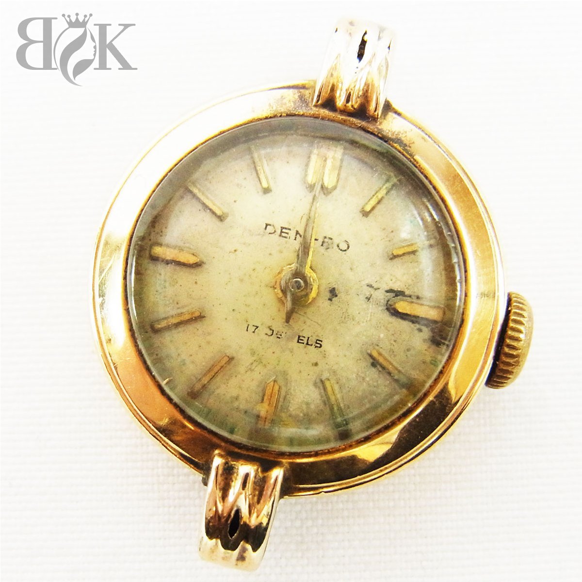 デンロ 17石 18K 0.750刻印 手巻き レディース 腕時計 総重量:約7.0g