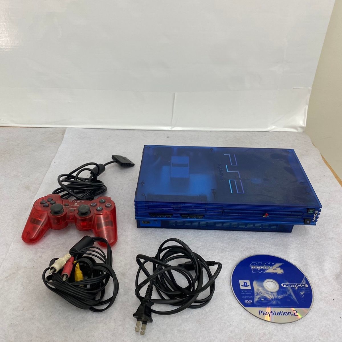 G346-ST7-469 SONY ソニー SCPH-37000 PLAY STATION プレーステーション2 青 ゲーム機本体 通電OK ①