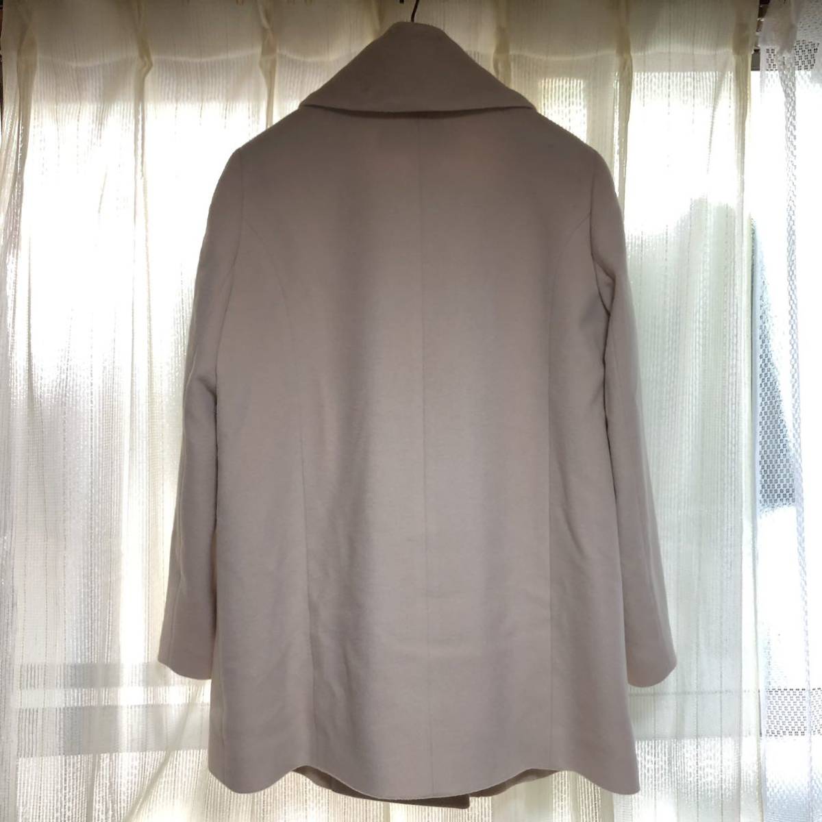 ☆BALMAIN PARIS バルマン コート レディース ウール100%×羊革 淡い 