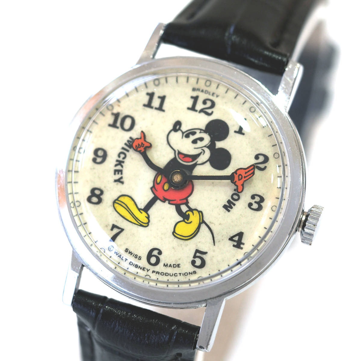 整備済 動作稼働 ミッキーマウス 1970年代 機械式手巻き 腕時計 新品 
