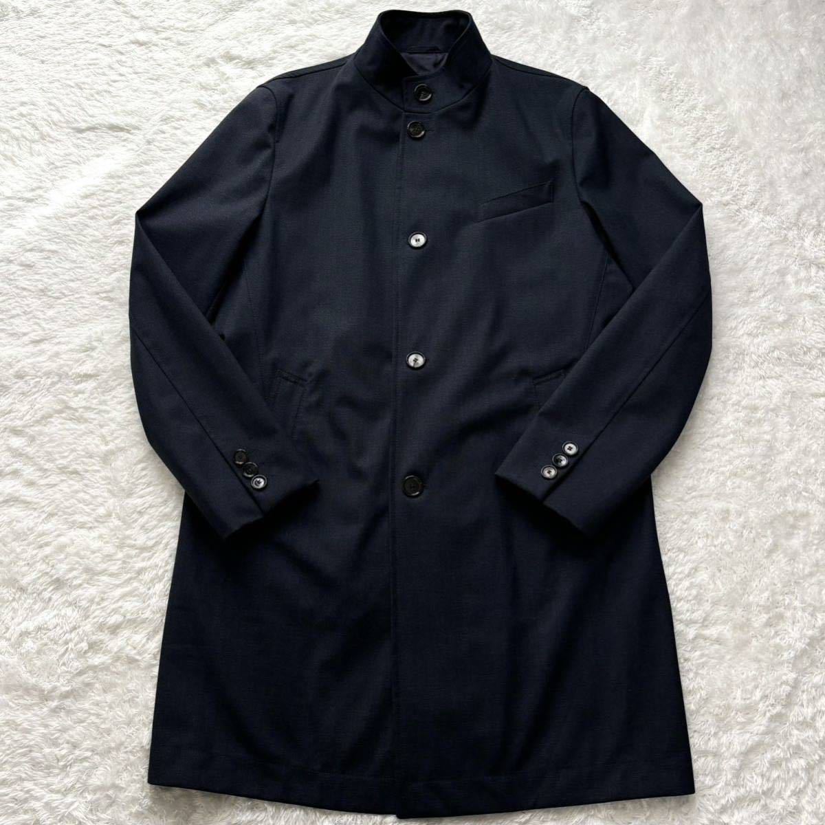 ヒューゴボス/希少50(XL位)極美品◎HUGO BOSS スタンドカラーコート ロング