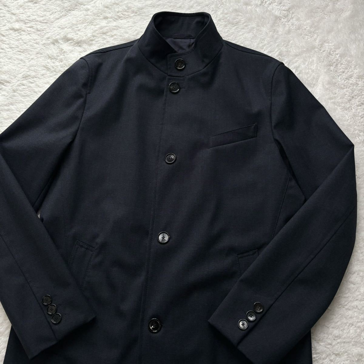 ヒューゴボス/希少50(XL位)極美品◎HUGO BOSS スタンドカラーコート 