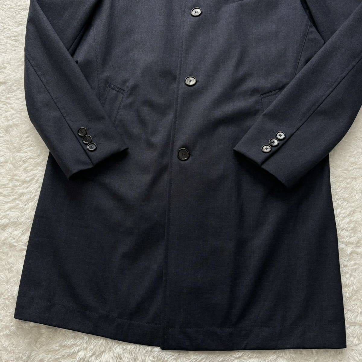 ヒューゴボス/希少50(XL位)極美品◎HUGO BOSS スタンドカラーコート ロング