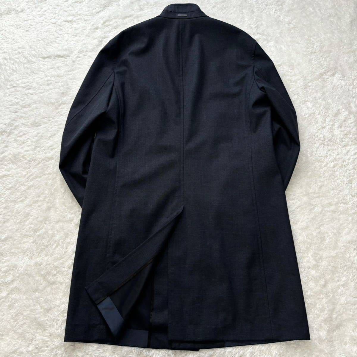 ヒューゴボス/希少50(XL位)極美品◎HUGO BOSS スタンドカラーコート ロング