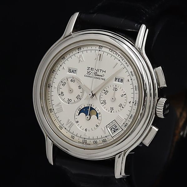 【爆買い，セール】 1円 箱/保証書付 ゼニス 01.0240.410 クロノマスタートリプルカレンダームーンフェイズ AT/自動巻 メンズ腕時計 USD 0086020(ゼニス)｜売買されたオークション情報、yahooの商品情報をアーカイブ公 ゼニス