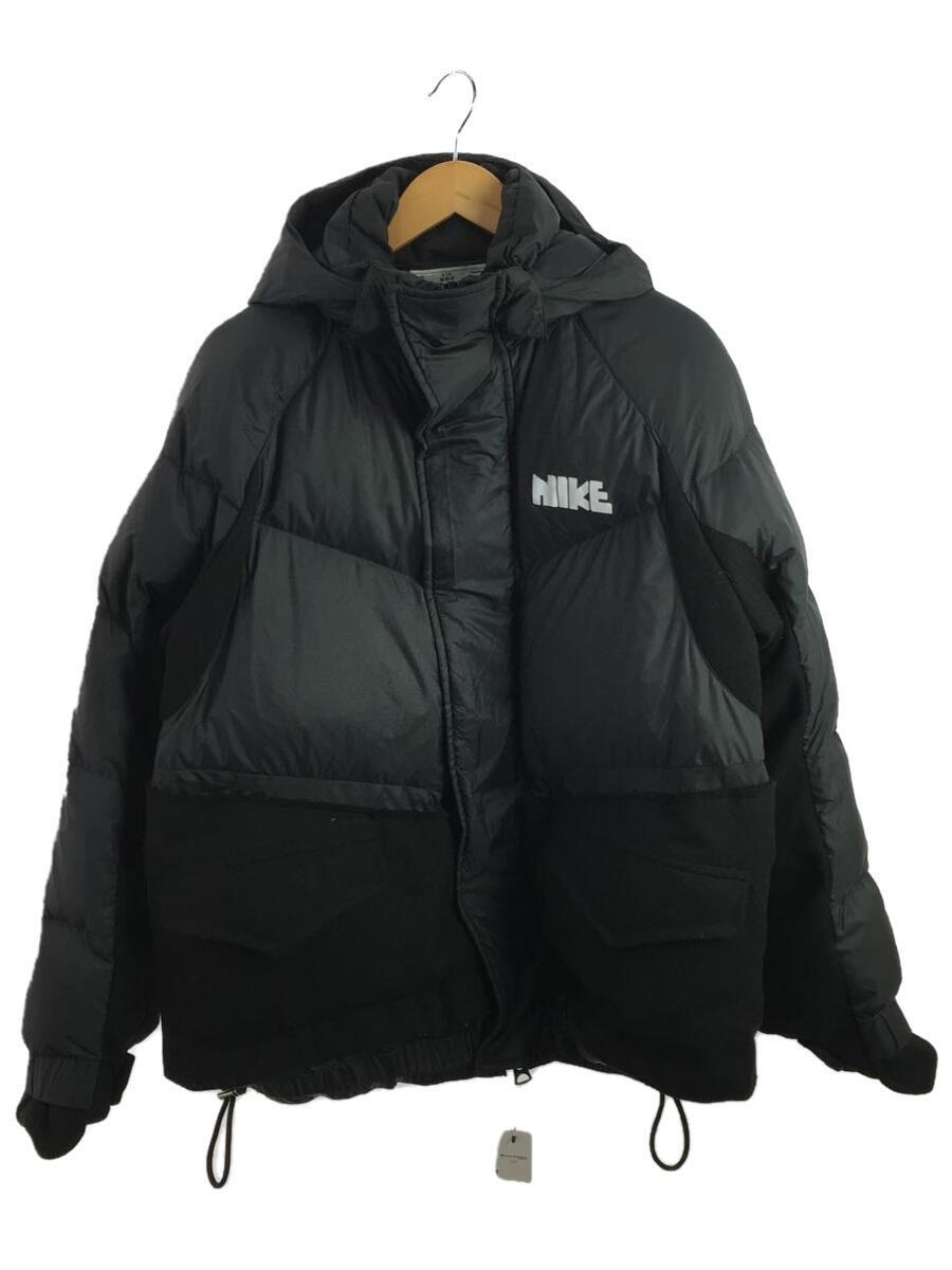 NIKE◆×SACAI/NRG PARKA/ダウンジャケット/M/ナイロン/BLK/プリント剥/CT3269-010 ファッション ジャケット、上着