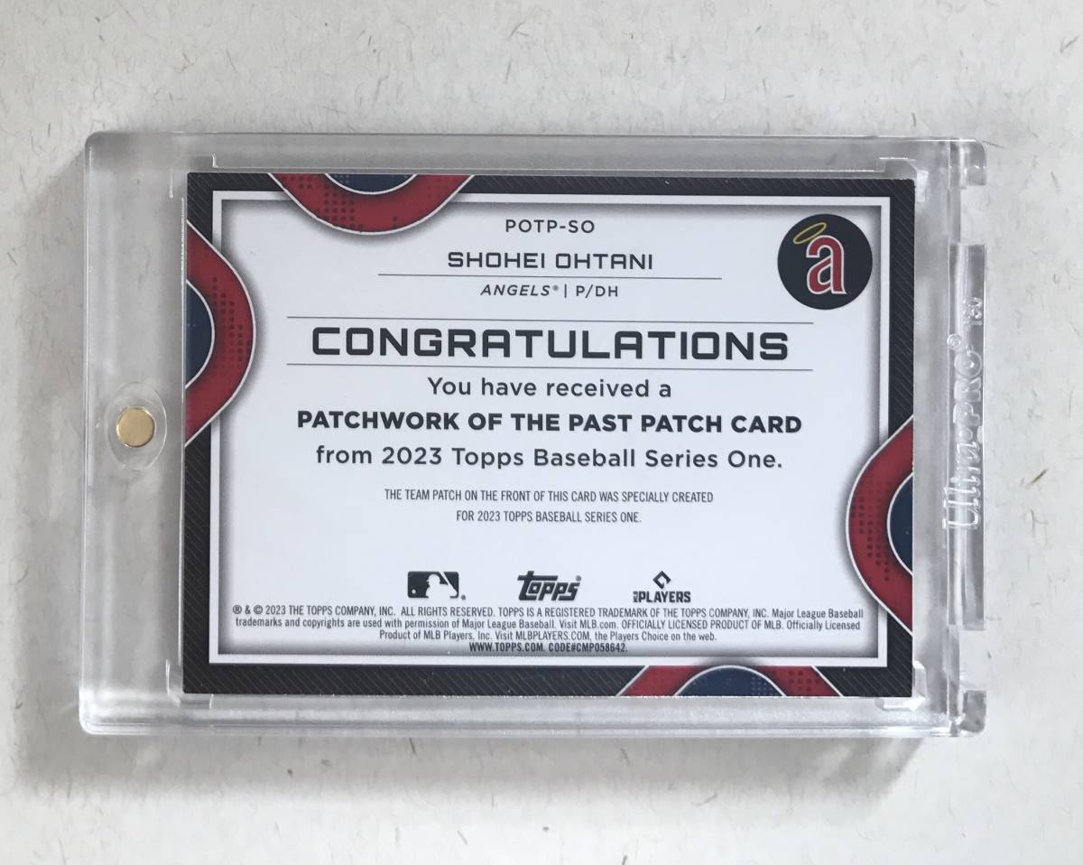 大谷翔平 Topps 0 旧チームロゴパッチカード 　大谷翔平 　エンゼルス　 2023 Topps Series 1 　Team Logo 　MLB 　大谷　マグホ入り