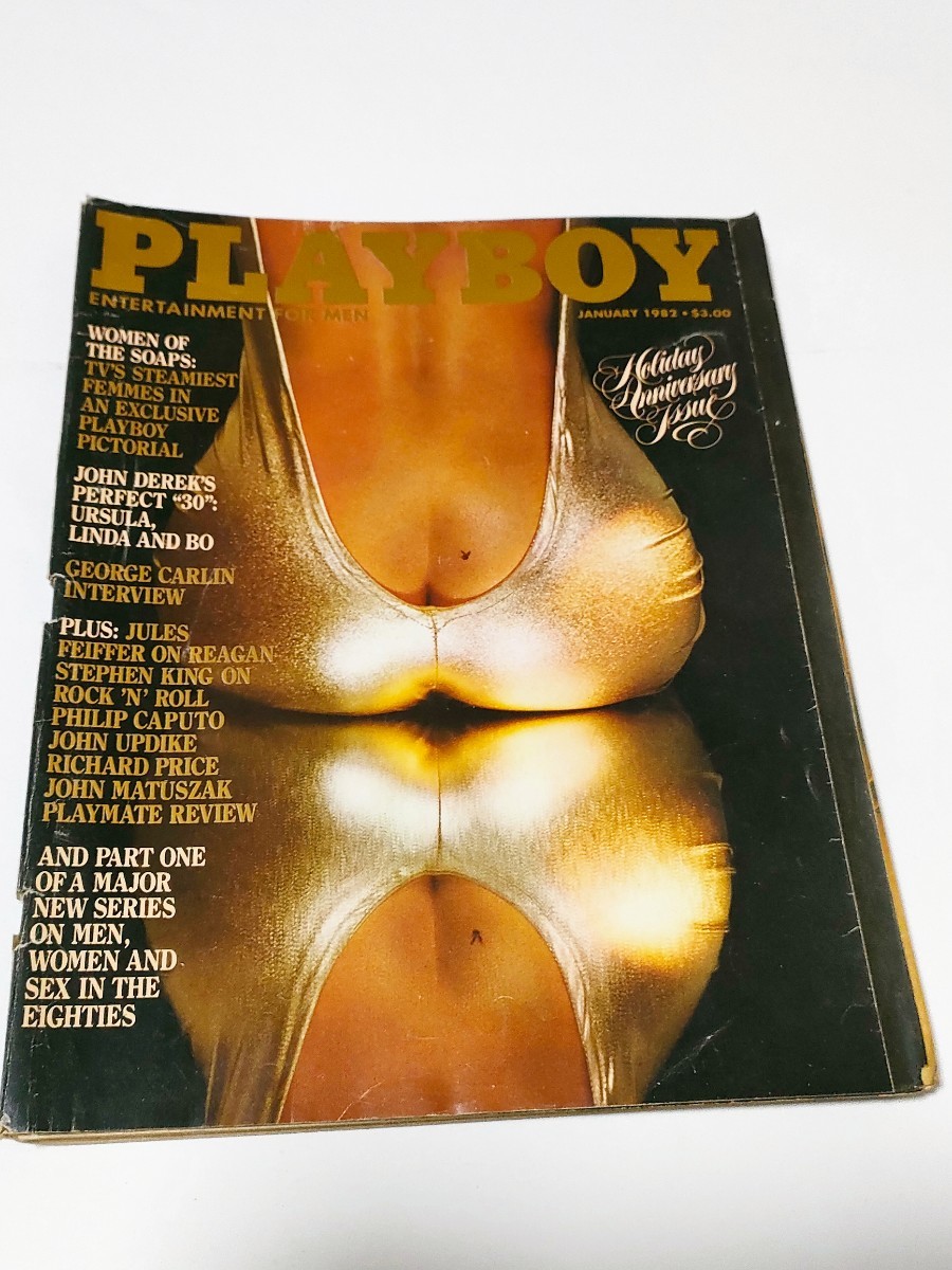 e プレイボーイ PLAYBOY 　1982年1月号　破れあり　雑誌　女性　海外　洋書　グラビア　セクシー 女優　ブロンド　金髪　成人