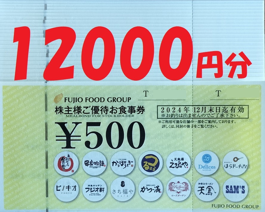 フジオフードグループ 株主優待 12000円分 フジオフード 株主優待券 串