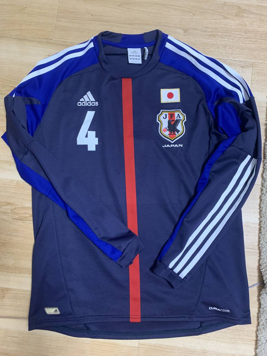 即決 送料込 美品 正規品 2011-2013 アディダス 日本代表 ユニフォーム 長袖 Lサイズ 本田圭佑 ４番 オフィシャルマーキング adidas 