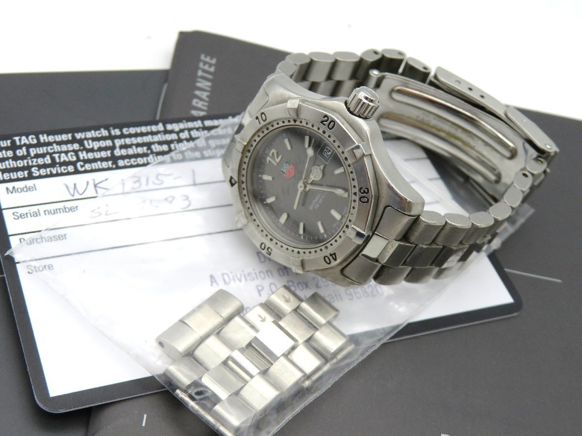 タグホイヤー セルS95.206M QZ グレー文字盤 メンズ腕時計 中古美品 SALE，新作 1円 タグホイヤー セル S95.206M QZ グレー文字盤 メンズ