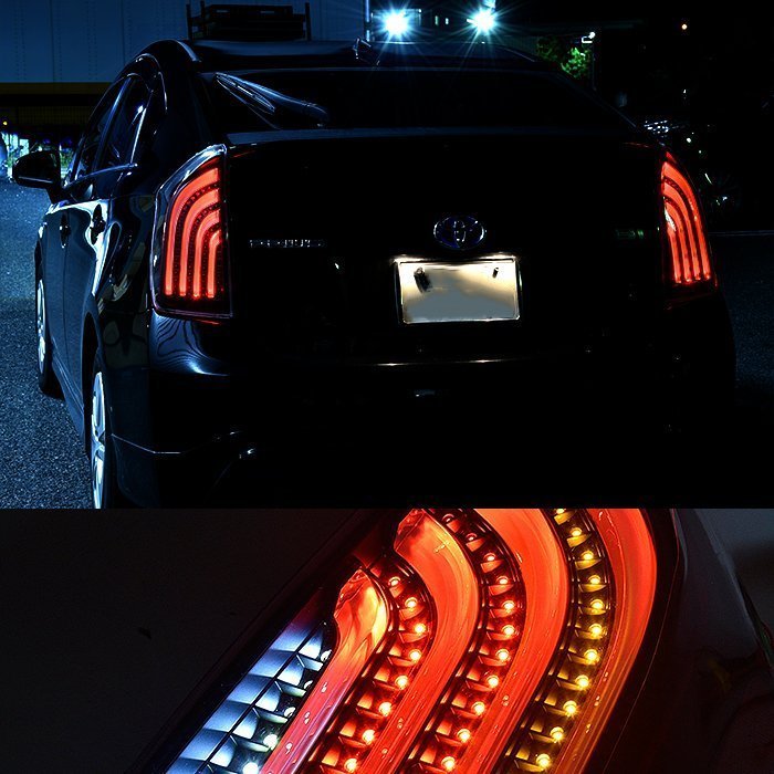 HELIOS プリウス ZVW30 helios zvw30 スポイラーの通販 HELIOS ヘリオス ZVW30 プリウス LED ビーム テール ランプ クリア マット ブラック 1年保証付き 左右 セット 新品