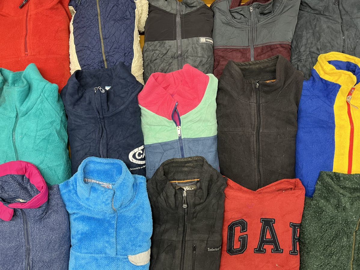 USA古着卸● フリース ジャケット 15枚 セット まとめ売り 1円スタート 大量 卸売り アメリカ古着 ハーフジップ ロゴ ブラック グリーン