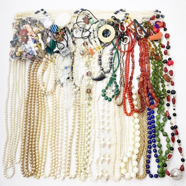 【人気】アクセサリー まとめ 総重量 1，410g ネックレス ブレスレット ブローチ 天然石 パール パワーストーン 卸 レディース/CY79-31