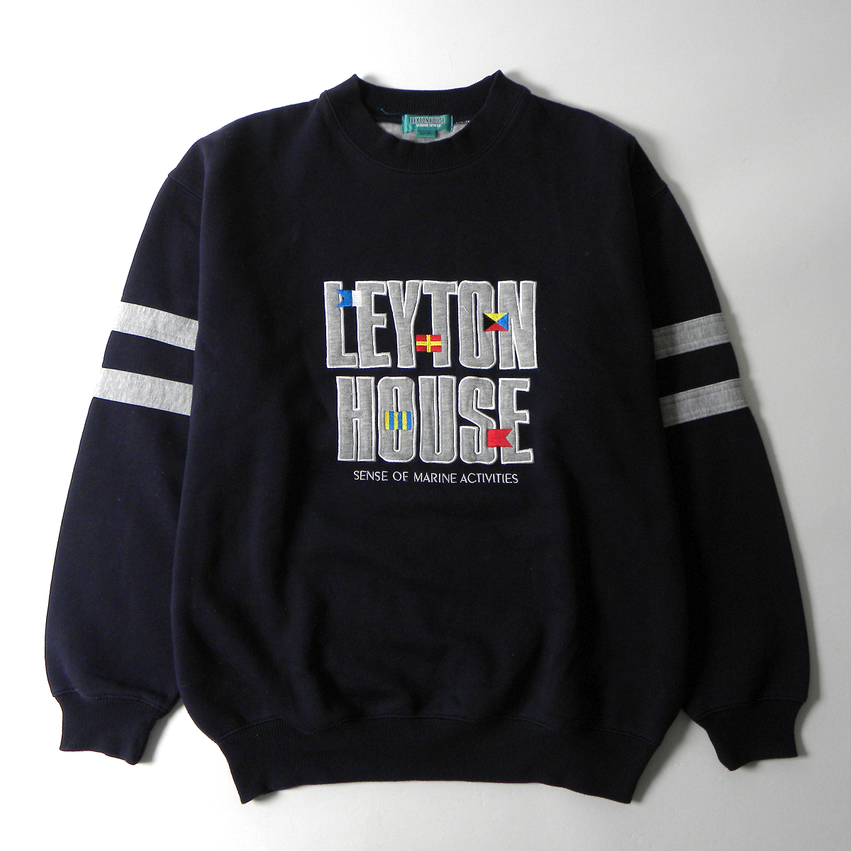 90’S レイトンハウス LEYTON HOUSE ビッグロゴ 裏起毛スウェットシャツ トレーナー 大きいサイズ4L F1 モータースポーツ m1117-6