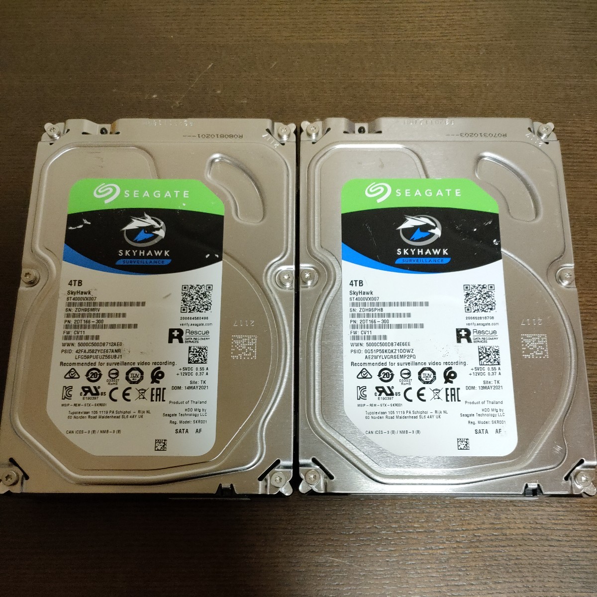 Seagate 4TB 内蔵ハード ドライブ ? SATA AF SKYHawk ST4000VX007 中古