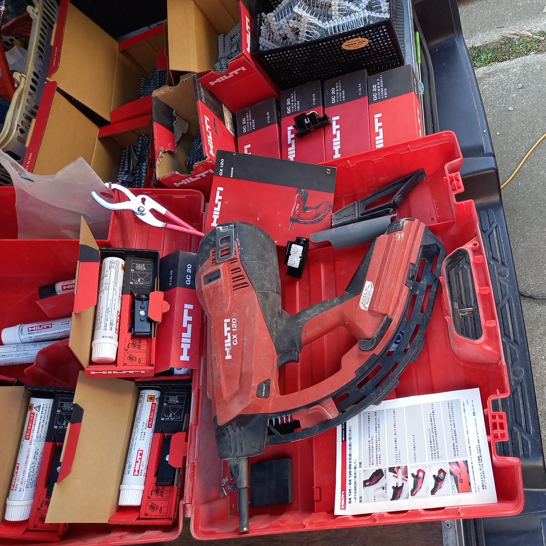 hilti gx 120 ガス式鋲打機　釘　鋲 800x 　x-gn 20mx gc 22 ガス　　まとめて　箱　ケース ヒルティ　道具　まとめて　送料無料　gc11 